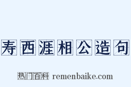 寿西涯相公造句是什么意思的图片